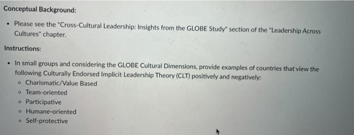 Conceptual Background: . Please see the