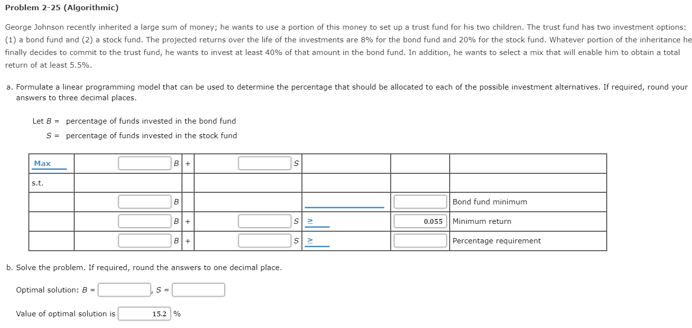 Problem 2-25 (Algorithmic) George Johnson