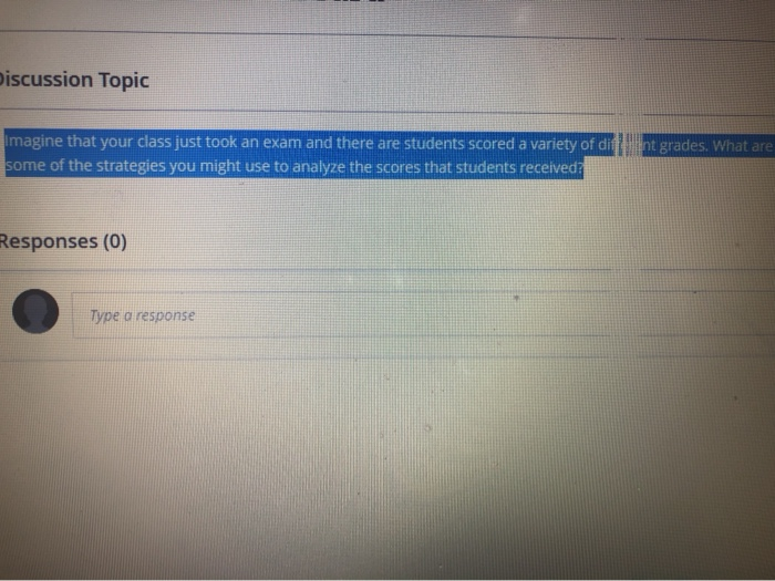 Discussion Topic Imagine that your class just