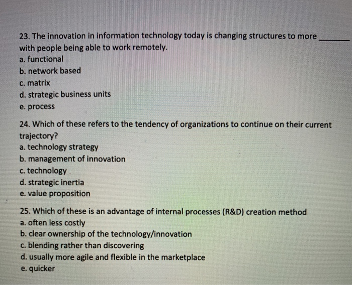 23. The innovation in information technology