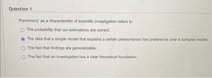 this is for research methos class 'Parsimony' as