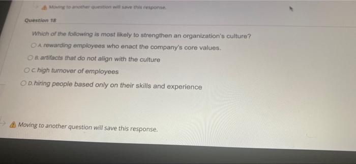 Moving to another question will save this