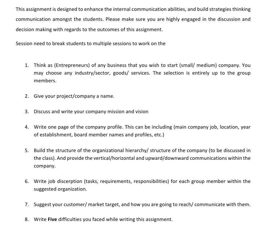 This assignment is designed to enhance the