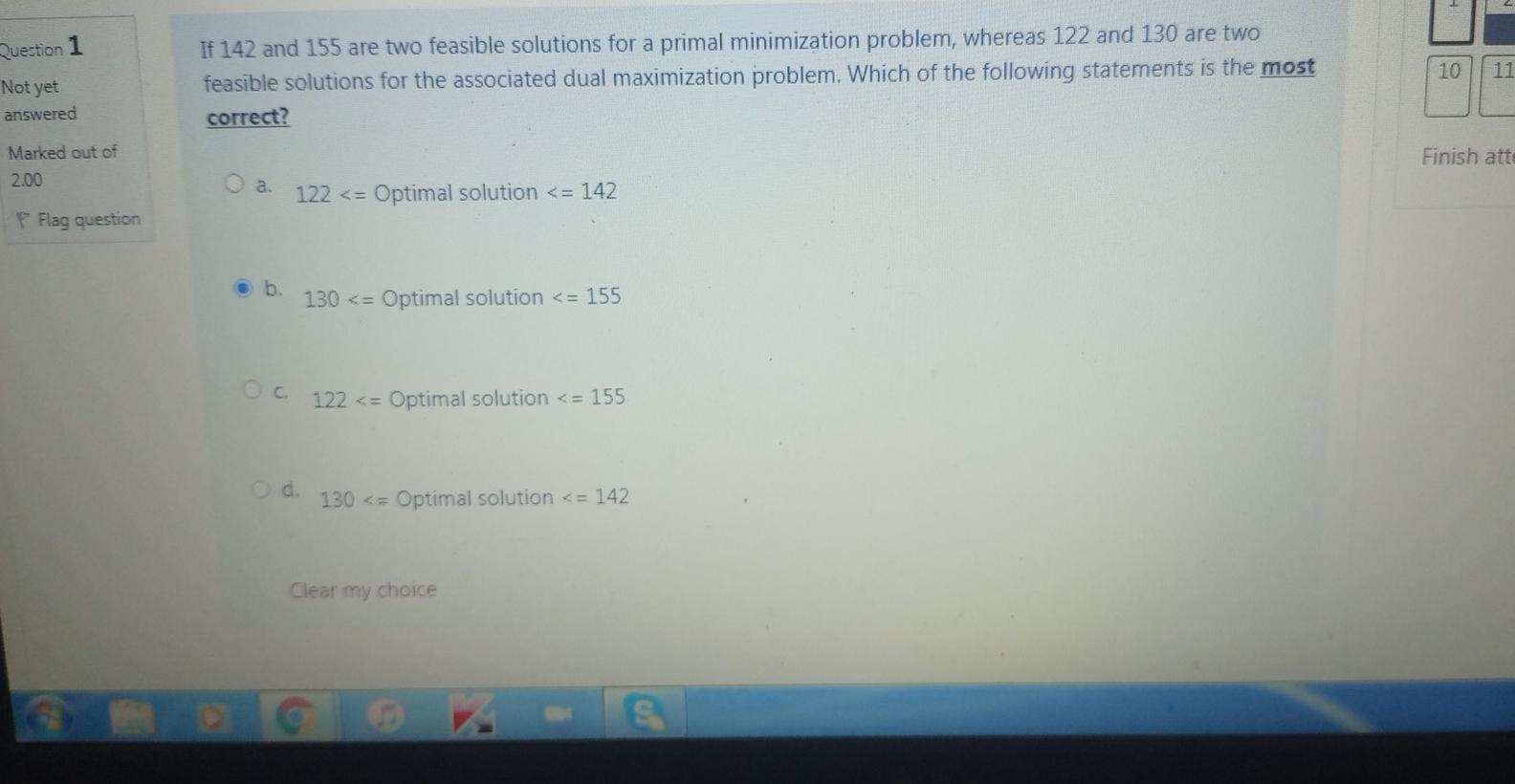 Question 1 10 11 Not yet answered If 142 and 155