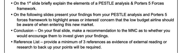 - On the 1st slide briefly explain the elements