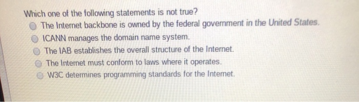 Which one of the following statements is not