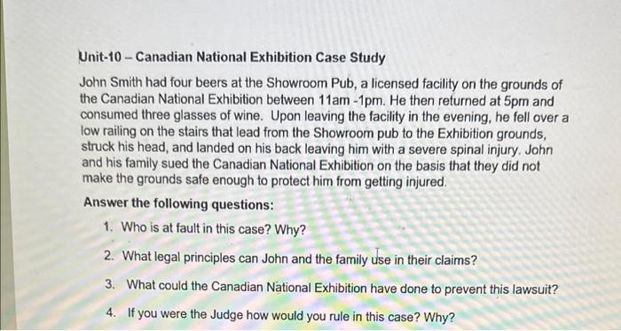 Unit-10 - Canadian National Exhibition Case Study