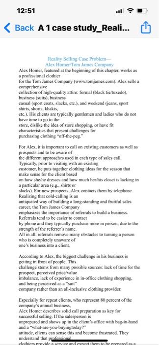 Back A1 case study_Reali... Accotding to Alex,