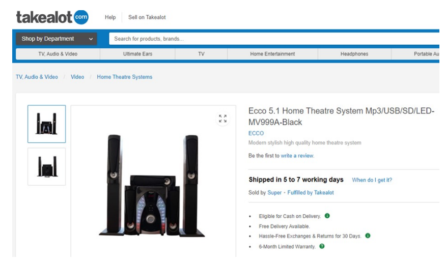 Examine the picture about Takealot and the