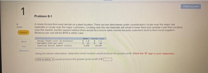 Problem 8-12 A toy manufacturer produces toys in