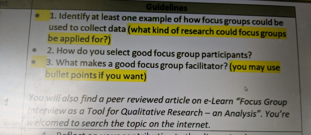 Guidelines 1. Identify at least one example of