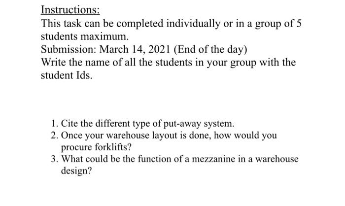 Instructions: This task can be completed