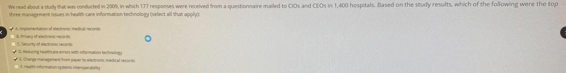 We read about a study that was conducted in 2009,