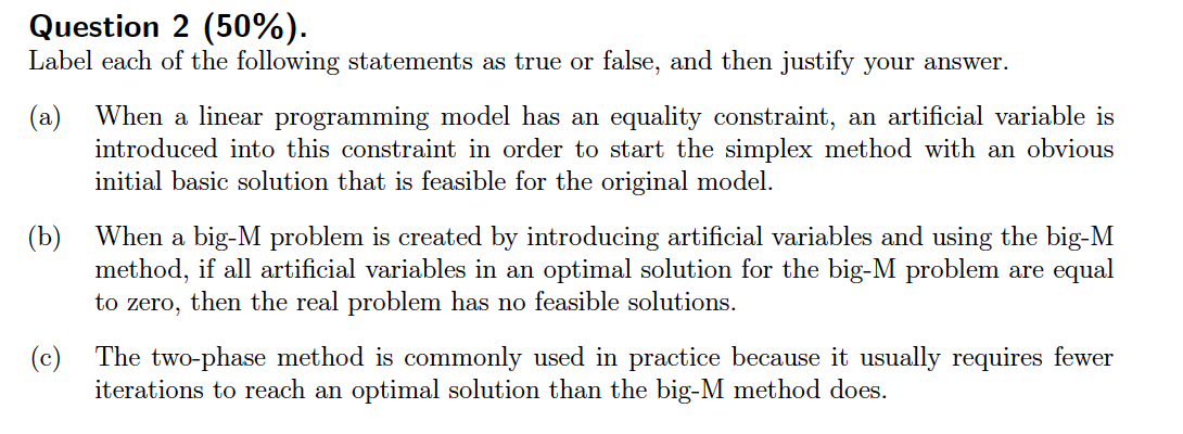 Question 2 (50%). Label each of the following