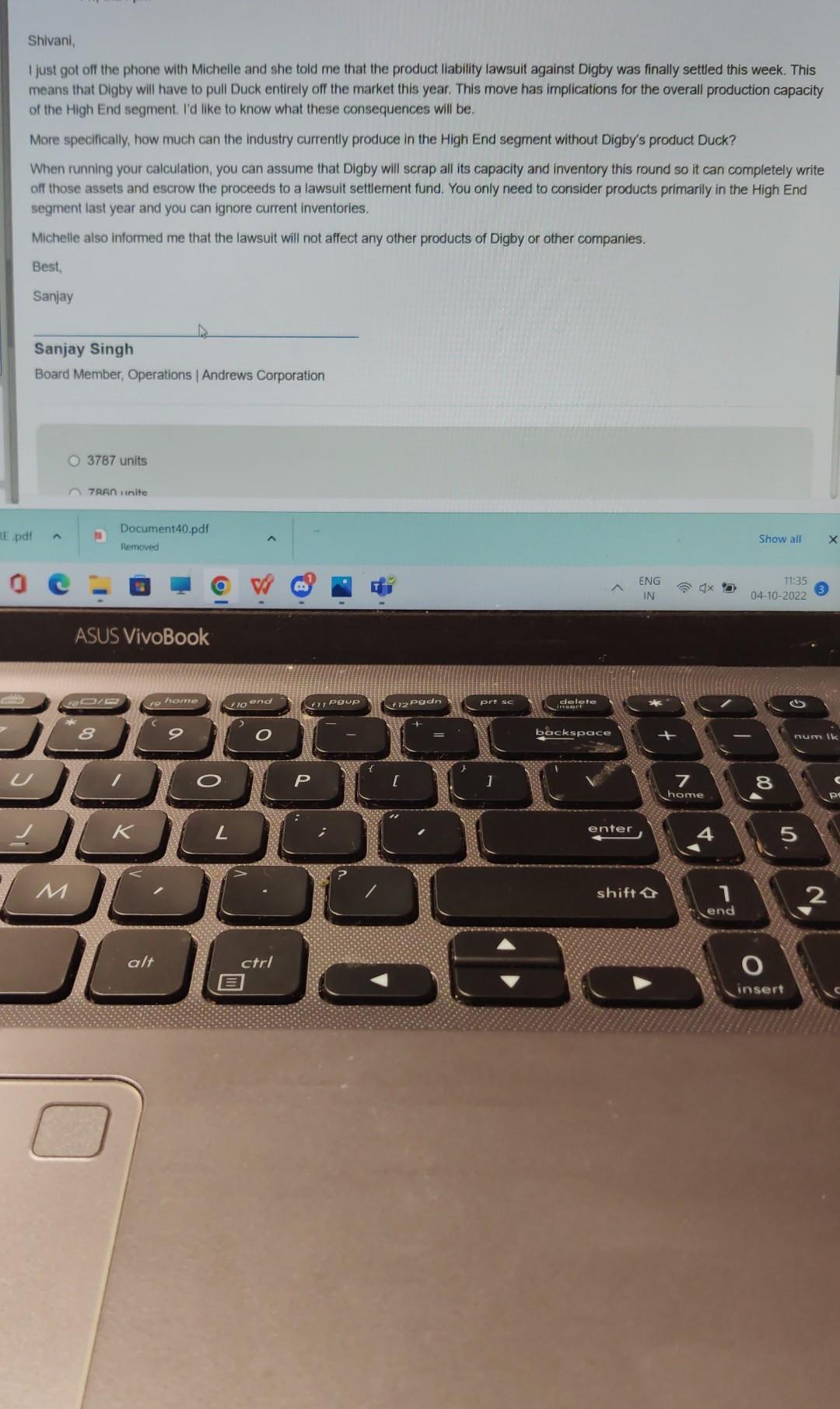 Shivani, I just got off the phone with Michelle