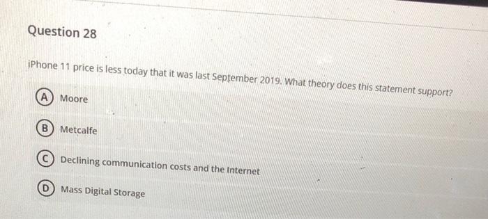 urgent please Question 28 iPhone 11 price is less