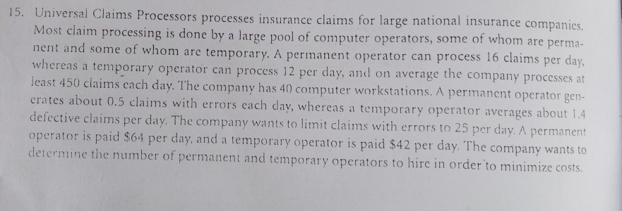 15. Universal Claims Processors processes