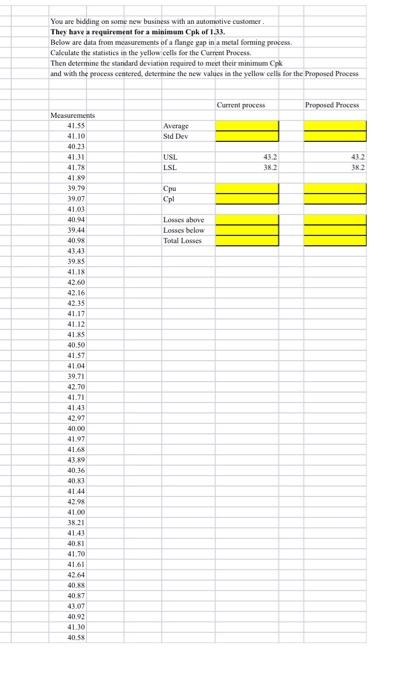 You are bidding on some new business with an