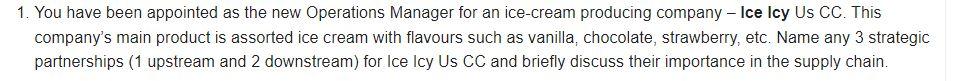 1. You have been appointed as the new Operations