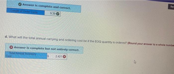 i just need the answer to part D please A local