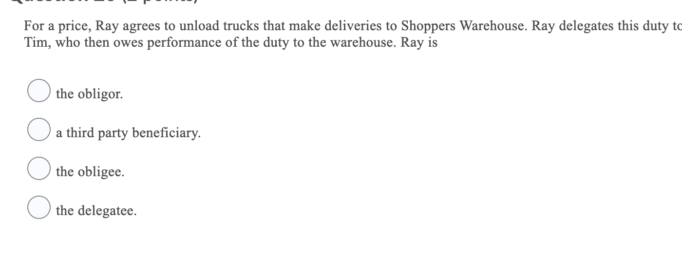 For a price, Ray agrees to unload trucks that