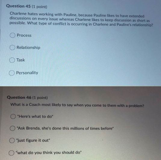 Question 42 (1 point) The need to have a