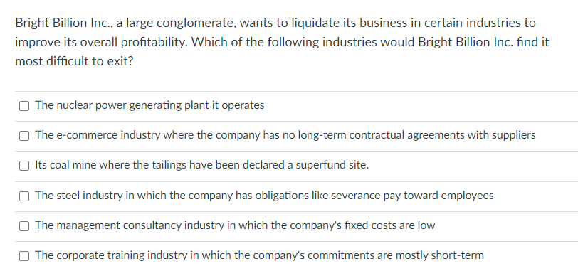 SELECT ALL THAT MAY APPLY Bright Billion Inc., a