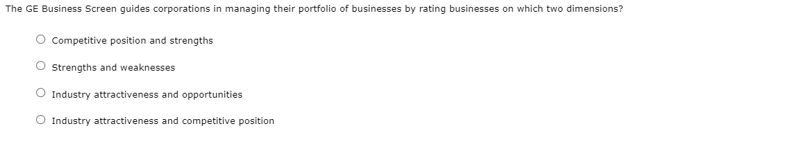 The GE Business Screen guides corporations in