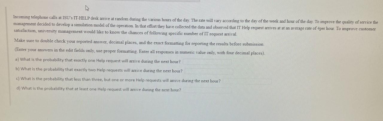 4 Incoming telephone calls at ISU's IT-HELP desk