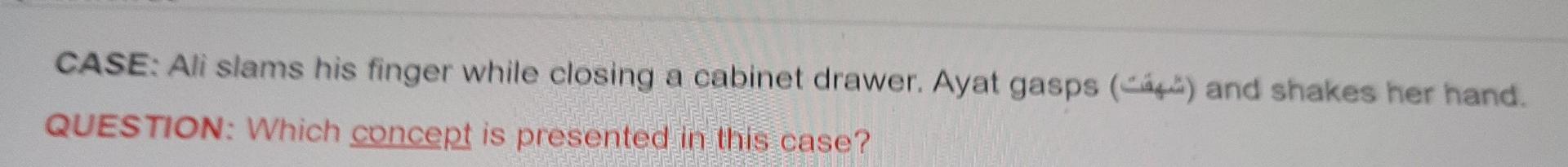 please send answer CASE: Ali slams his finger