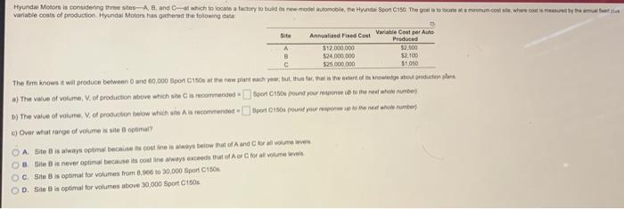 Hyundai Motor is considering three stes-A B, and