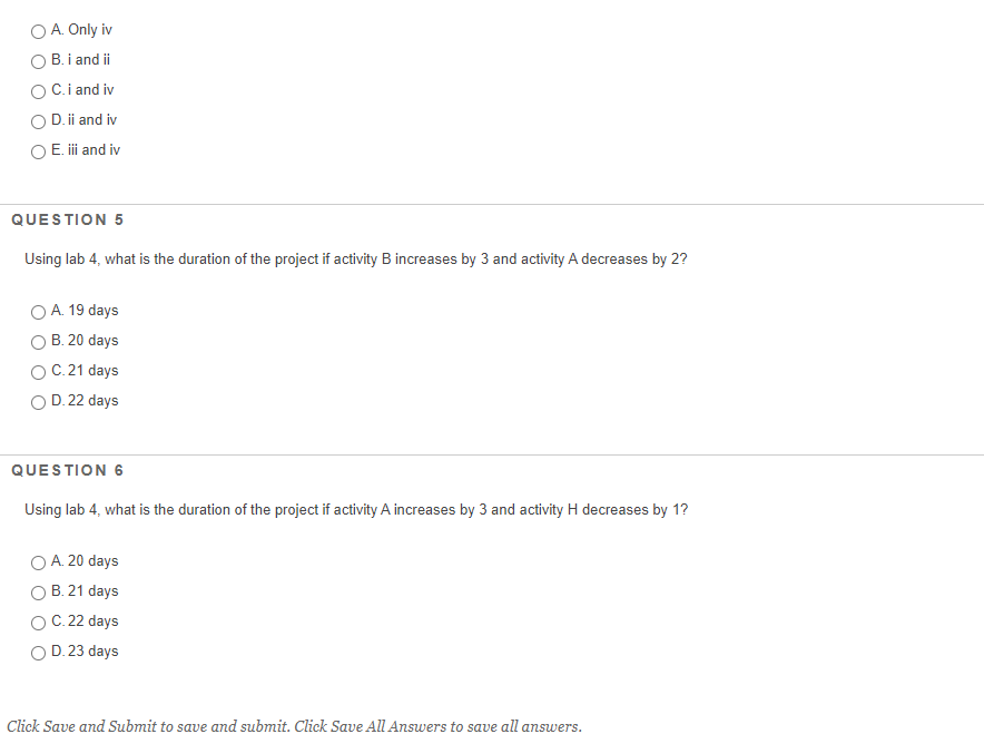 A (5) H (2) I(3) Duration (days) 5 ES EF LS LF