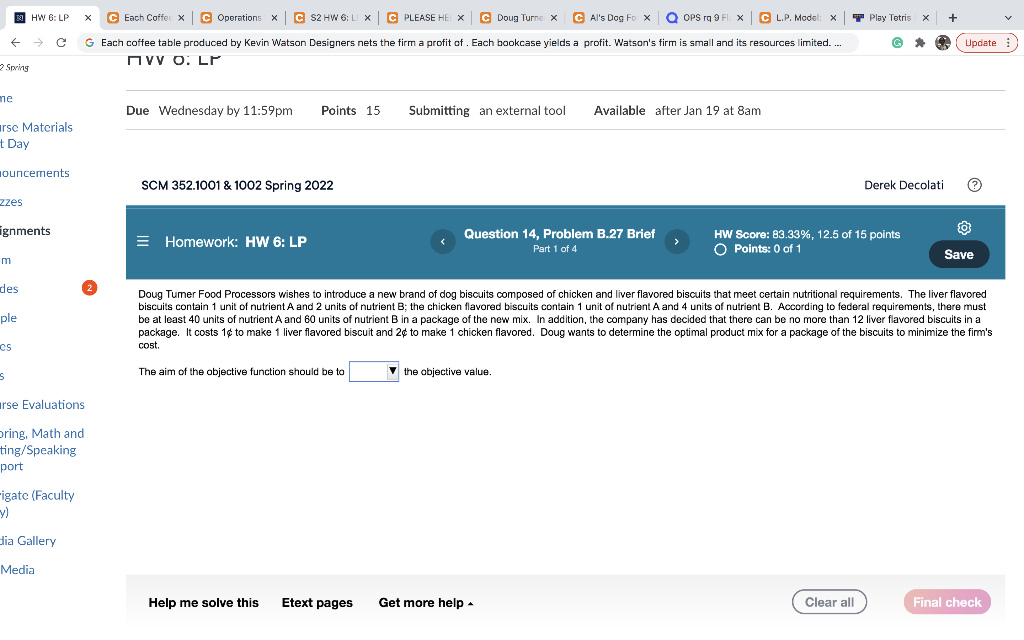 HW 6: LP + c Each Coffee * | Operations * | CS2