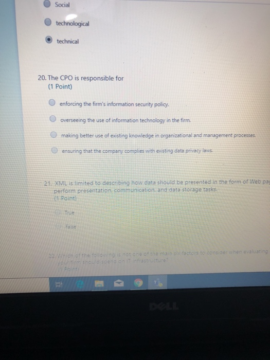 Social technological technical 20. The CPO is