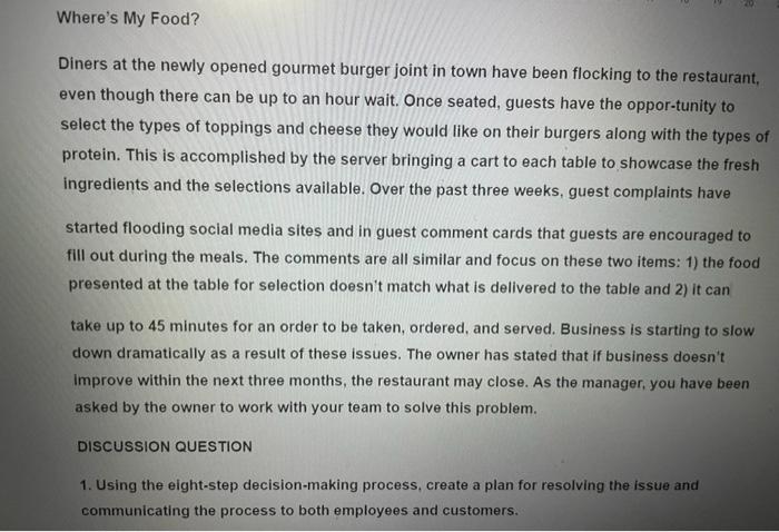 Where's My Food? Diners at the newly opened