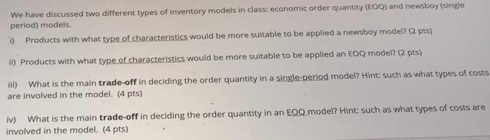 We have discussed two different types of