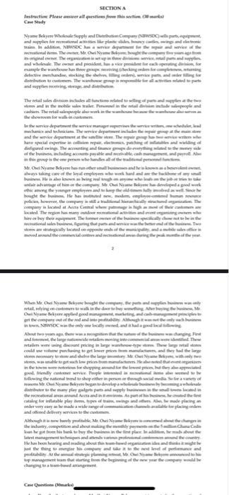 fo SECTION A Instruction Plese answer all posts