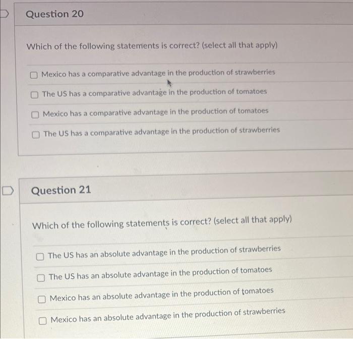 Question 18 4 pts Use the information below to