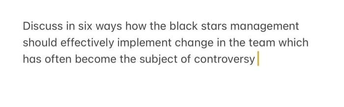 Discuss in six ways how the black stars