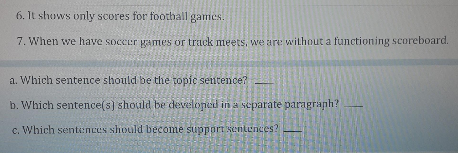 5.8 Organizing Paragraph Sentences (L.0.5) In a