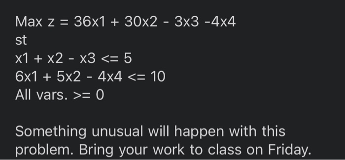 quantitive methods for management problem set Max