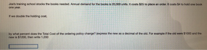 Joe's training school stocks the books needed.