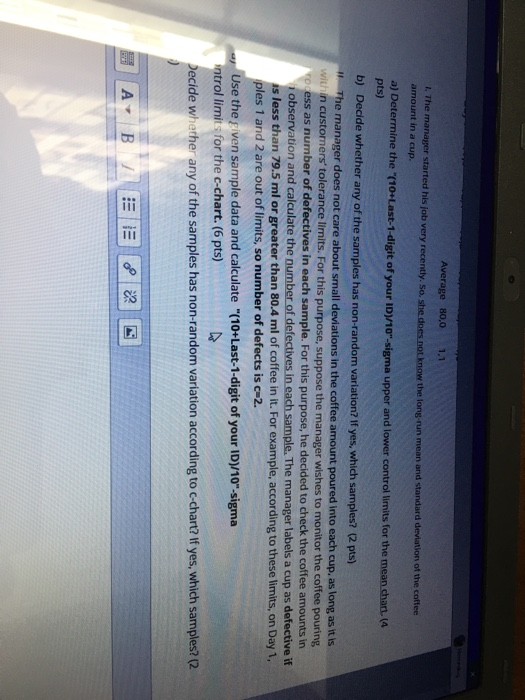 I. a) 1.3- sigma upper and lower II. a) 1.3-sigma