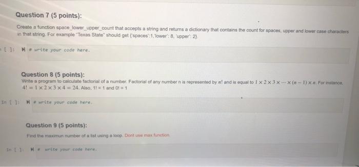Question 7 (5 points): Create a function