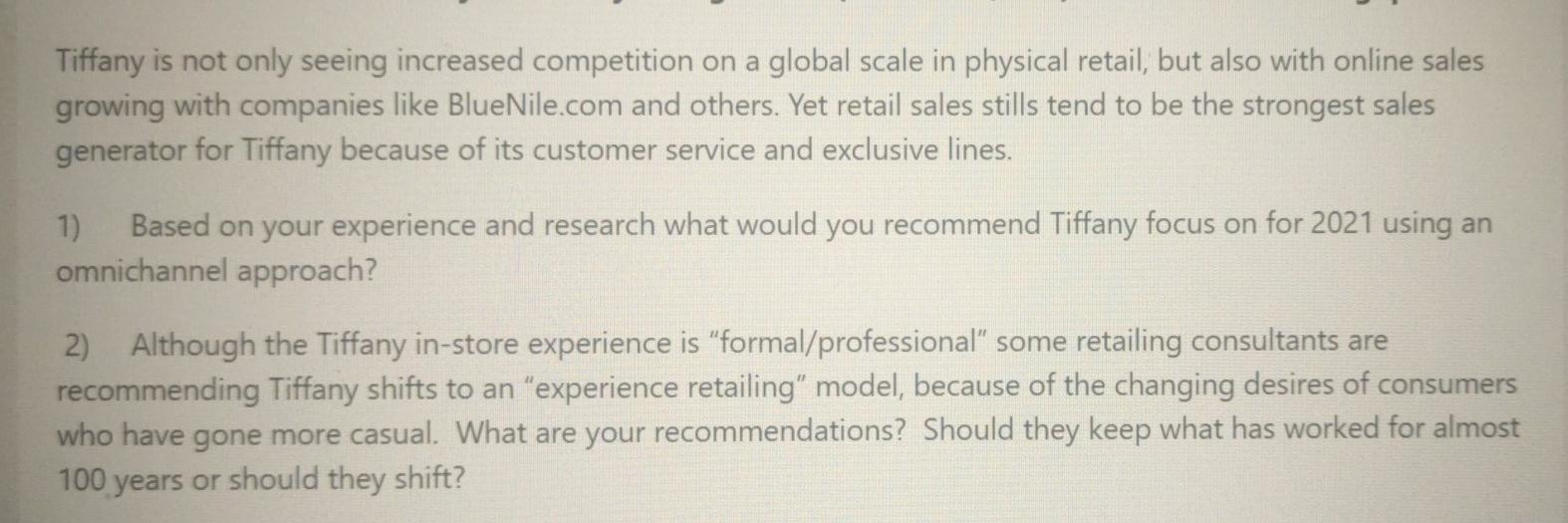 Maximum 200 words Tiffany is not only seeing