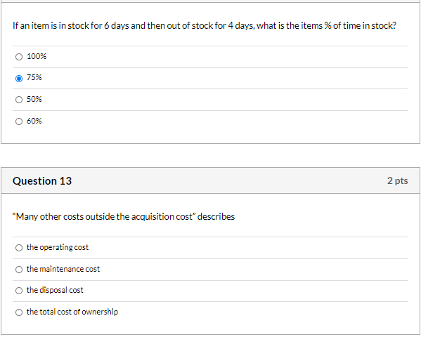 Q.1 Q.2 Q.3 Q. 4 & 5 Question 2 2 pts Which of