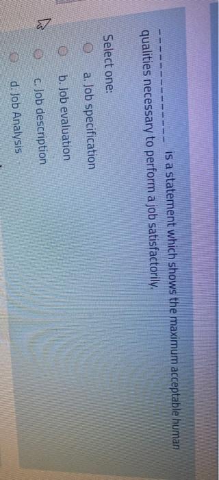 is a statement which shows the maximum acceptable