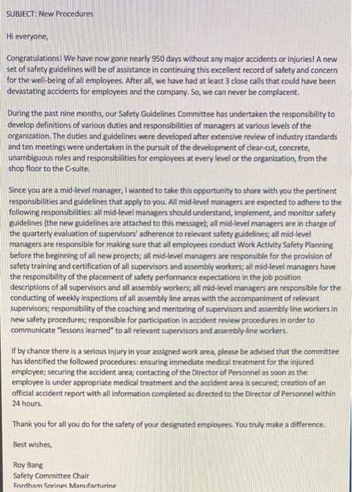 The Situation About three months ago, an assembly