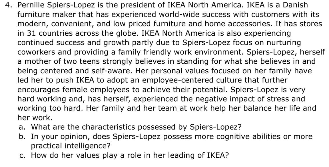 4. Pernille Spiers-Lopez is the president of IKEA