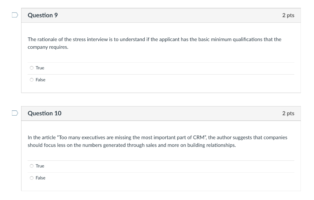 Question 9 2 pts The rationale of the stress